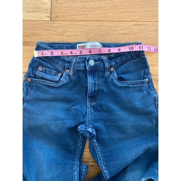 Levi's 511 women's low rise straight leg distress ripped knees jeans 10R W25 L26 - Picture 6 of 9
